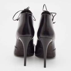 Tom Ford Black Leather Cut Out Peep Toe Ankle Booties Size 39.5