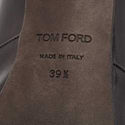 Tom Ford Black Leather Cut Out Peep Toe Ankle Booties Size 39.5
