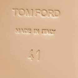 Pre Owned Tom Ford Whitney Size 41 Cream Patent Leather Slingback Flats