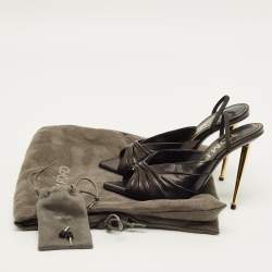 مملوكة مسبقًا صندل توم فورد جلد ذهبي سير كاحل قفل مقاس 39