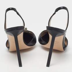 Pre Owned حذاء توم فورد كعب عالي جلد أسود مقاس 40 حزام خلفي