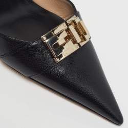 Pre Owned حذاء توم فورد كعب عالي جلد أسود مقاس 40 حزام خلفي