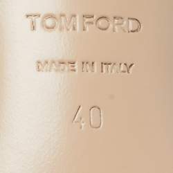 Pre Owned حذاء توم فورد كعب عالي جلد أسود مقاس 40 حزام خلفي