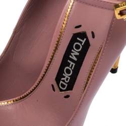 Pre Owned Tom Ford Pink Leather Ankle Lock Pointed Toe Pumps Size 39.5