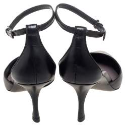 Tom Ford Black Leather Ankle Strap Pointed Toe Pumps Size 40