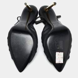 Tom Ford Black Net Piercing Peep-Toe Slingback Pumps Size 40