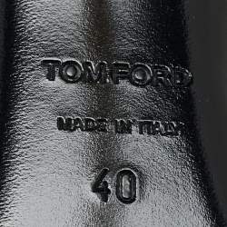 Tom Ford Black Net Piercing Peep-Toe Slingback Pumps Size 40