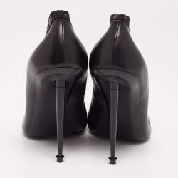 Tom Ford Black Leather and Elastic Logo Pointed Toe Pumps Size 41