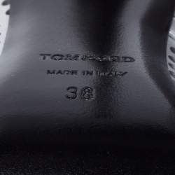 Pre Owned Tom Ford Metallic Silver Perforated Leather Pointed Toe Pumps Size 38