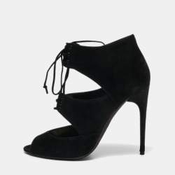 Tom Ford Black Suede Peep Toe Cutout Boots Size 40 Tom Ford | TLC