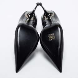 Tom Ford Black Leather Ankle Chain Pumps Size 40