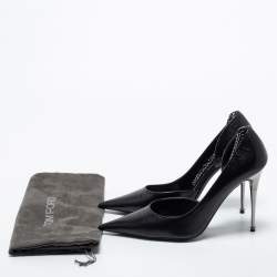 Tom Ford Black Leather Ankle Chain Pumps Size 40