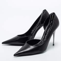 Tom Ford Black Leather Ankle Chain Pumps Size 40