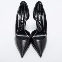 Tom Ford Black Leather Ankle Chain Pumps Size 40