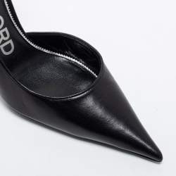 Tom Ford Black Leather Ankle Chain Pumps Size 40
