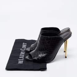 Tom Ford Black Python Open Toe Mules Size 37.5