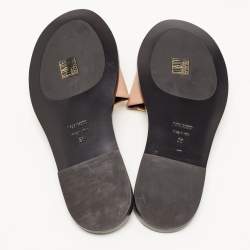 Tom Ford Pink Leather TF Logo Flat Slides Size 38