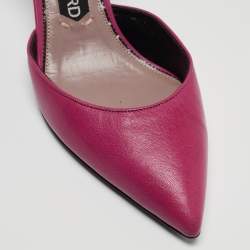 Pre Owned Tom Ford Purple Leather Ankle Strap D'orsay Pumps Size 39