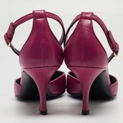 Pre Owned Tom Ford Purple Leather Ankle Strap D'orsay Pumps Size 39