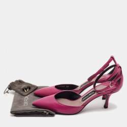 Pre Owned Tom Ford Purple Leather Ankle Strap D'orsay Pumps Size 39