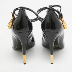 Tom Ford Black Patent Padlock Ankle Strap Pumps Size 39.5