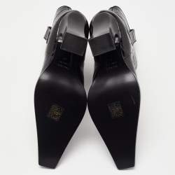 Tom Ford Black Croc Embossed Leather Western Ankle Boots Size 36