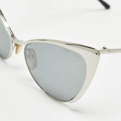 Tom Ford Silver Mirrored Natasya TF304 Cat Eye Sunglasses