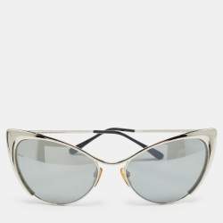 Tom Ford Silver Mirrored Natasya TF304 Cat Eye Sunglasses