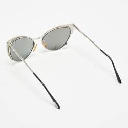 Tom Ford Silver Mirrored Natasya TF304 Cat Eye Sunglasses