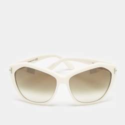 Tom Ford Ivory White/Brown Gradient TF317 Angelina Butterfly Sunglasses