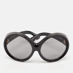 Pre Owned Tom Ford Black Gradient Ali TF 0221 Round Oversized Sunglasses