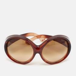 Tom Ford Brown Gradient Ali TF 0221 Round Oversized Sunglasses