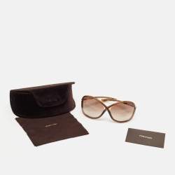 Tom Ford Brown Gradient Whitney TF9 Oversized Sunglasses