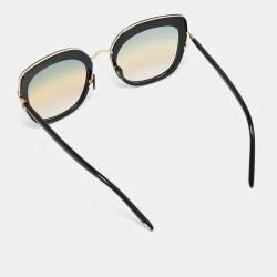 Pre Owned Tom Ford Black/Green Gradient TF 945 Virginia Oversized Sunglasses