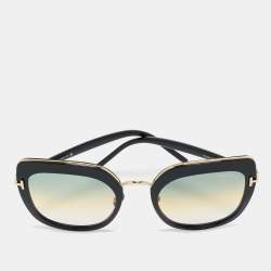 Tom Ford Black/Green Gradient TF 945 Virginia Oversized Sunglasses
