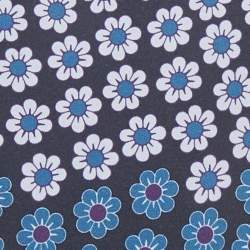 Tom Ford Blue Floral Print Silk Fringed Scarf 