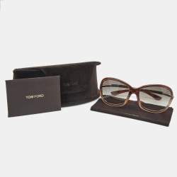 Pre Owned Tom Ford Brown Gradient TF8 Jennifer Oversized Sunglasses