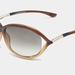 Pre Owned Tom Ford Brown Gradient TF8 Jennifer Oversized Sunglasses