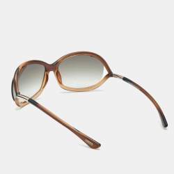 Pre Owned Tom Ford Brown Gradient TF8 Jennifer Oversized Sunglasses