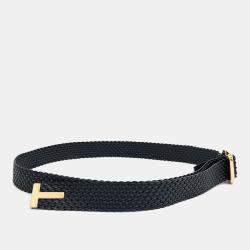 Pre Owned Tom Ford Black Leather Belt