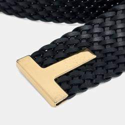 Pre Owned Tom Ford Black Leather Belt