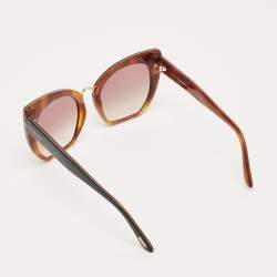 Pre Owned Tom Ford Brown Gradient Samantha TF553 Cat Eye Sunglasses