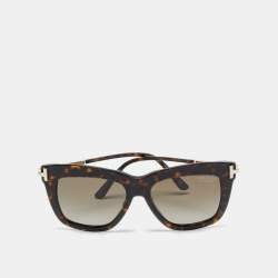 Pre Owned Tom Ford Brown Gradient TF 822 Dasha Square Sunglasses