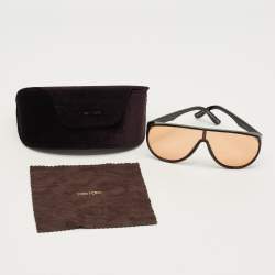 Pre Owned Tom Ford Black/Orange TF1182 Shield Sunglasses