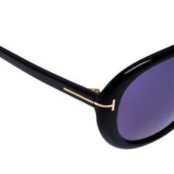 Pre Owned Tom Ford Black/Blue Marley Aviator Sunglasses