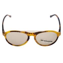 Pre Owned Tom Ford Light Brown Cameron Oval Double Bridge Sunglasses