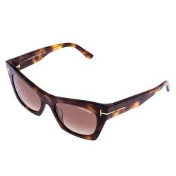 Pre Owned Tom Ford Light Brown Tortoise Kasia Cat Eye Sunglasses