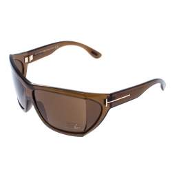 Pre Owned Tom Ford Brown Sedgewick Oversize Sunglasses