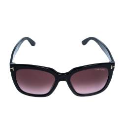 Pre Owned Tom Ford Black/ Bordeaux Gradient FT0502/S Amarra Wayfarer Sunglasses