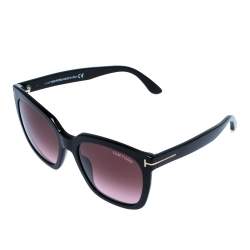 Pre Owned Tom Ford Black/ Bordeaux Gradient FT0502/S Amarra Wayfarer Sunglasses
